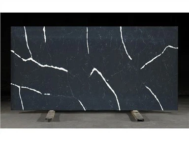 Crni mermerni izgled Kvarcni kamen sa velikim veiningom